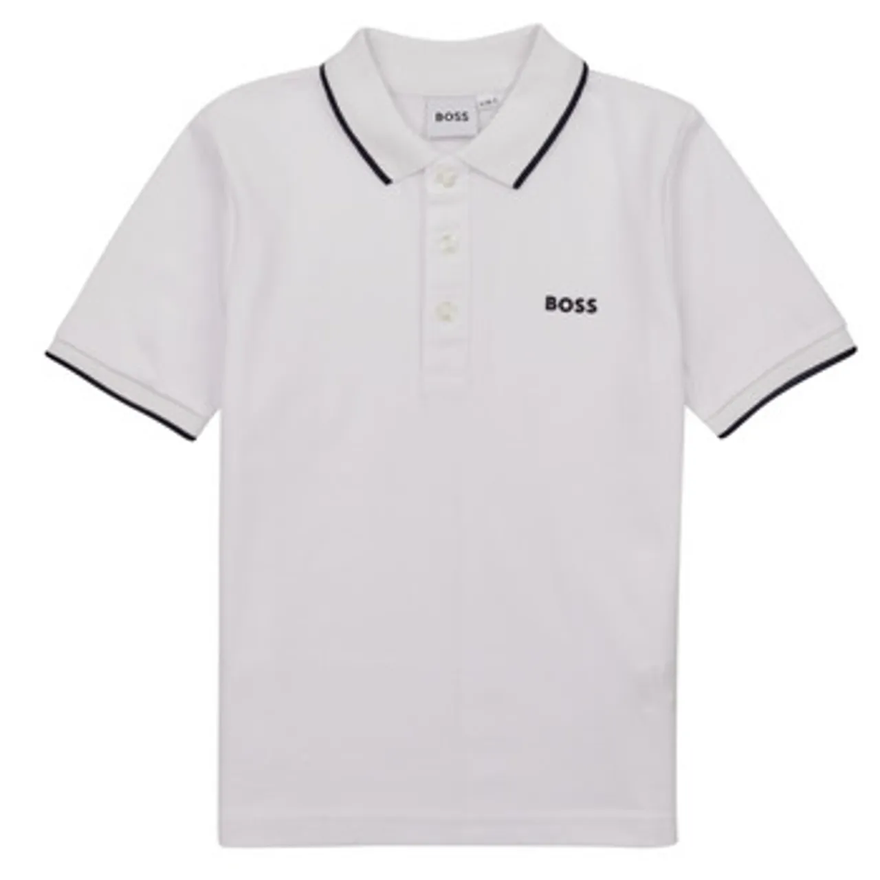 BOSS  J25P26-10P-C  boys's Children's polo shirt in White