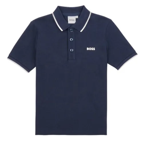 BOSS  J25P26-849-C  boys's Children's polo shirt in Marine