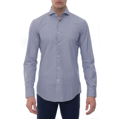 Boss , Jemerson Casual Shirt, French Neck, Striped, Slim Fit ,Blue male, Sizes: