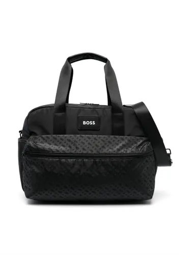 BOSS Kidswear logo-patch zipped changing bag - Black