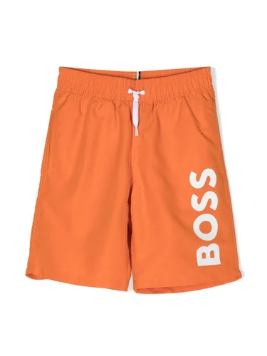 BOSS Kidswear logo-print swim shorts - Orange