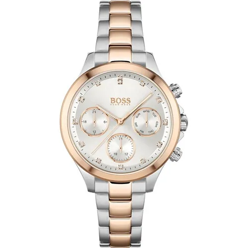Boss Ladies BOSS Hera Two-Tone Bracelet Watch - Silver