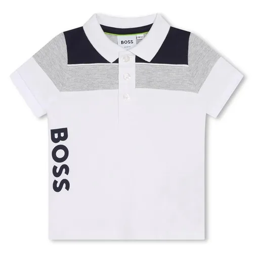Boss Large Logo Polo Shirt Infants - White