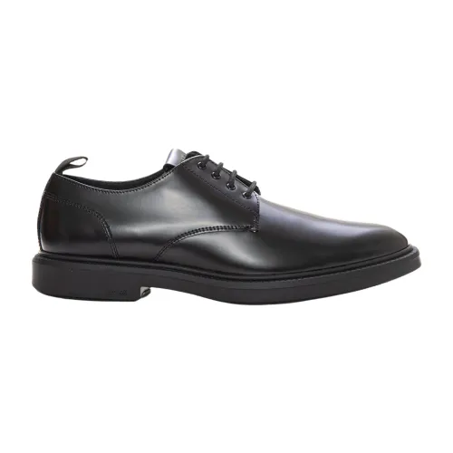 Boss , Leather shoes, brushed leather, non-slip rubber sole ,Black male, Sizes: