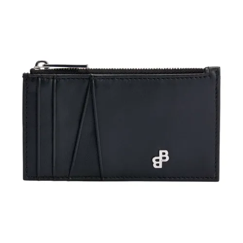 Boss , Leather Wallet with Coin Pocket and Zip Closure ,Black male, Sizes: ONE SIZE