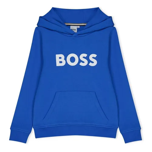Boss Logo Print Hoodie Boys - Blue