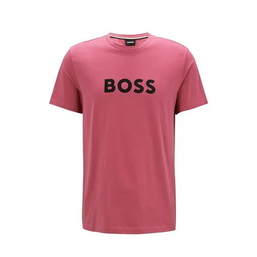 Boss Logo Print T-Shirt - Pink