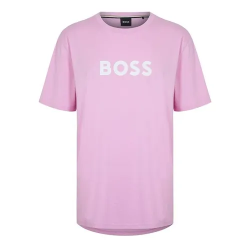 Boss Logo Print T-Shirt - Pink