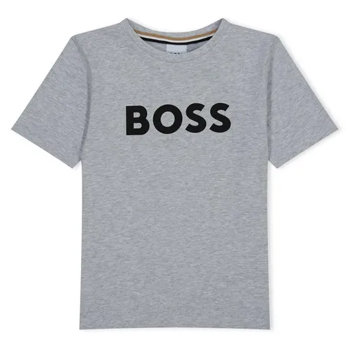 Boss Logo T Shirt Juniors - Grey