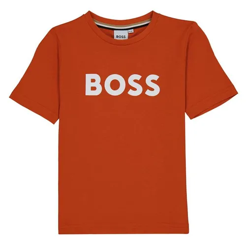 Boss Logo T Shirt Juniors - Orange