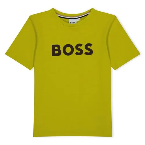 Boss Logo T Shirt Juniors - Yellow