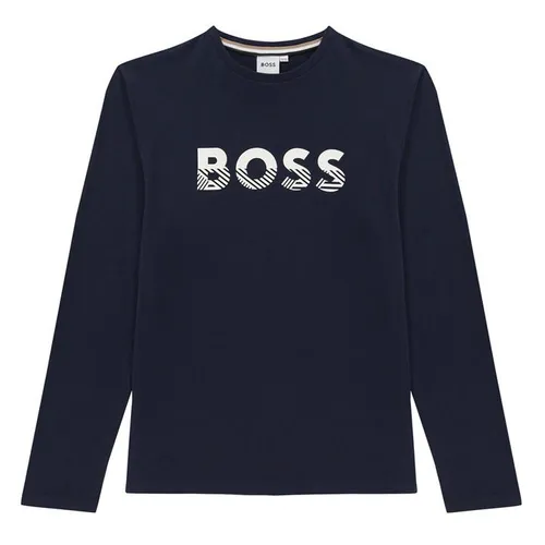 Boss Long Sleeve Bold T-Shirt - Blue