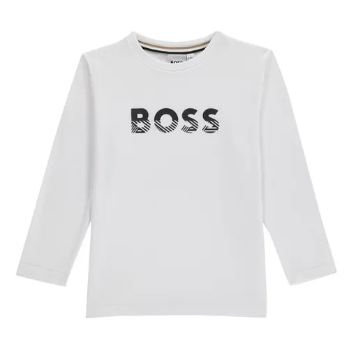 Boss Long Sleeve Bold T-Shirt - White
