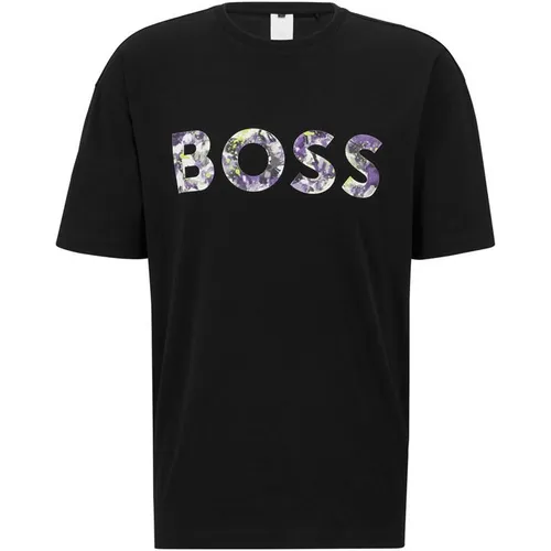 BOSS Lotus Logo T-Shirt - Black