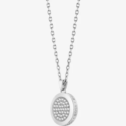 BOSS Medallion Stainless-Steel Pendant Necklace 1580298