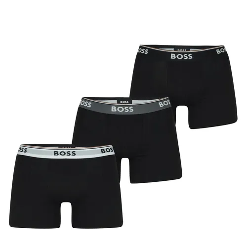 BOSS Mens 3 Pack Boxer Briefs Black/Black/Black