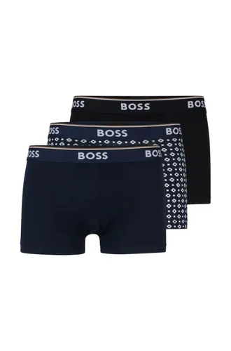 BOSS Mens 3 Pack Power Boxer Shorts AOP/Navy/Navy
