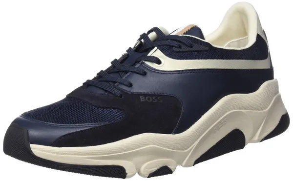 BOSS Mens Asher Runn Hybrid Trainers with Leather facings