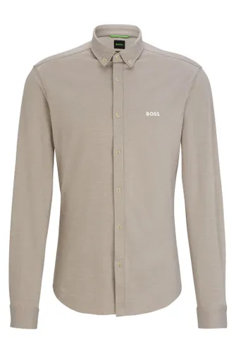 BOSS Mens BIADO R Button-Down Regular-fit Shirt in Cotton