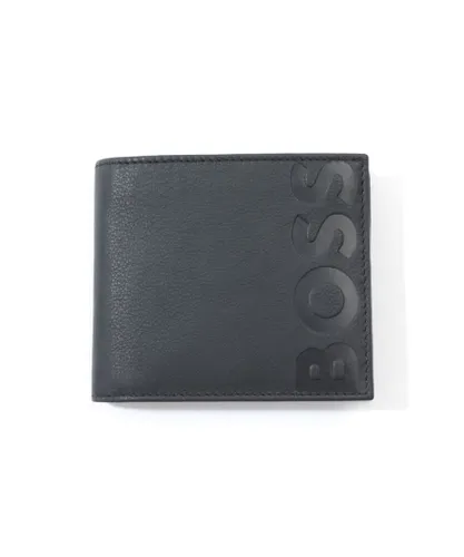 Boss Mens Big Logo Sustainable Leather Coin Billfold Wallet - Black - One Size