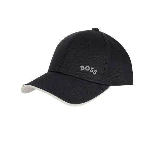 BOSS Mens Black Curved Logo Cap