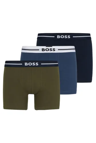 BOSS Mens BoxerBr 3P Bold Three-pack of stretch-cotton