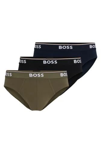 BOSS Mens Brief 3P Power Triple-pack of stretch-cotton