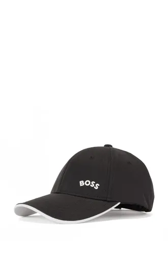 BOSS Mens Cap-Bold-Curved Contrast-Logo Cap in Cotton Twill