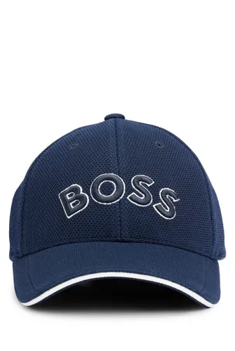 BOSS Mens Cap-US Logo-embroidered cap in woven piqué
