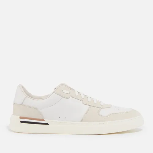 BOSS Men's Clint Leather Suede Tennis Trainers - UK