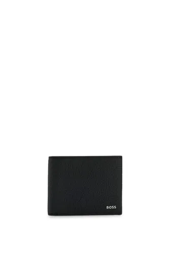 BOSS Mens Crosstown Trifold Logo Wallet in Italian Leather
