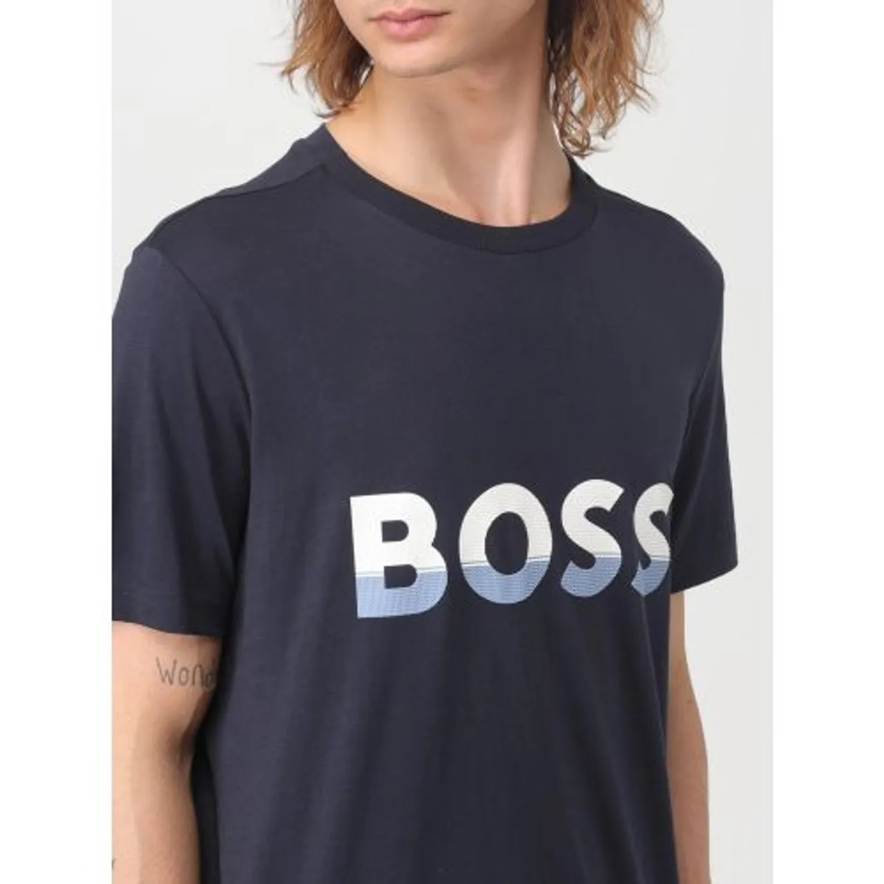 BOSS Mens Dark Blue Tee 1 T-Shirt