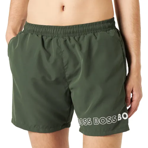 BOSS Mens Dolphin Repeat-logo swim shorts in recycled