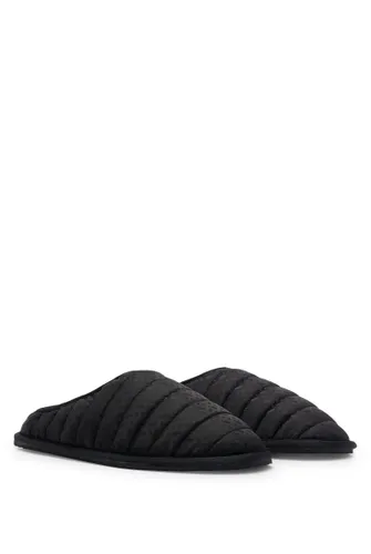BOSS Mens Home Slip Monogram-jacquard slippers with rubber