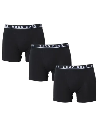 Boss Mens Hugo 3 Pack Boxer Shorts in Black Cotton