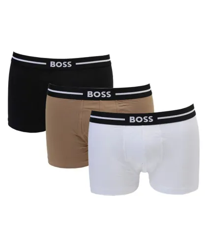 Boss Mens Hugo 3 Pack Stretch Cotton Boxer Trunks in Multi colour - Multicolour