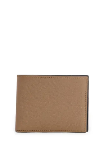 BOSS Mens Jaimie 6 cc Textured-Leather Billfold Wallet with
