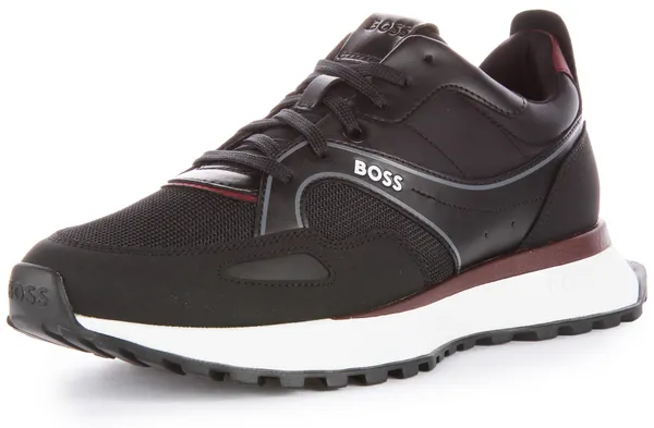 BOSS Mens Jonah Runn Mixed-Material Trainers with