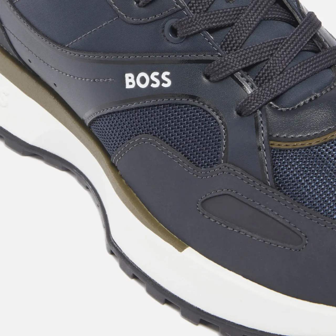 BOSS Men's Jonah Runn N Mesh and Faux Leather Trainers