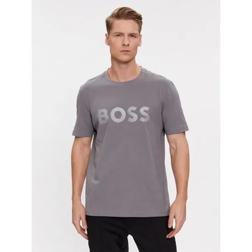BOSS Mens Medium Grey Hologram Logo T-Shirt