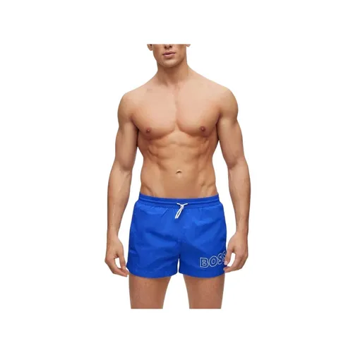 BOSS Mens Mooneye Quick-drying swim shorts with outline logo