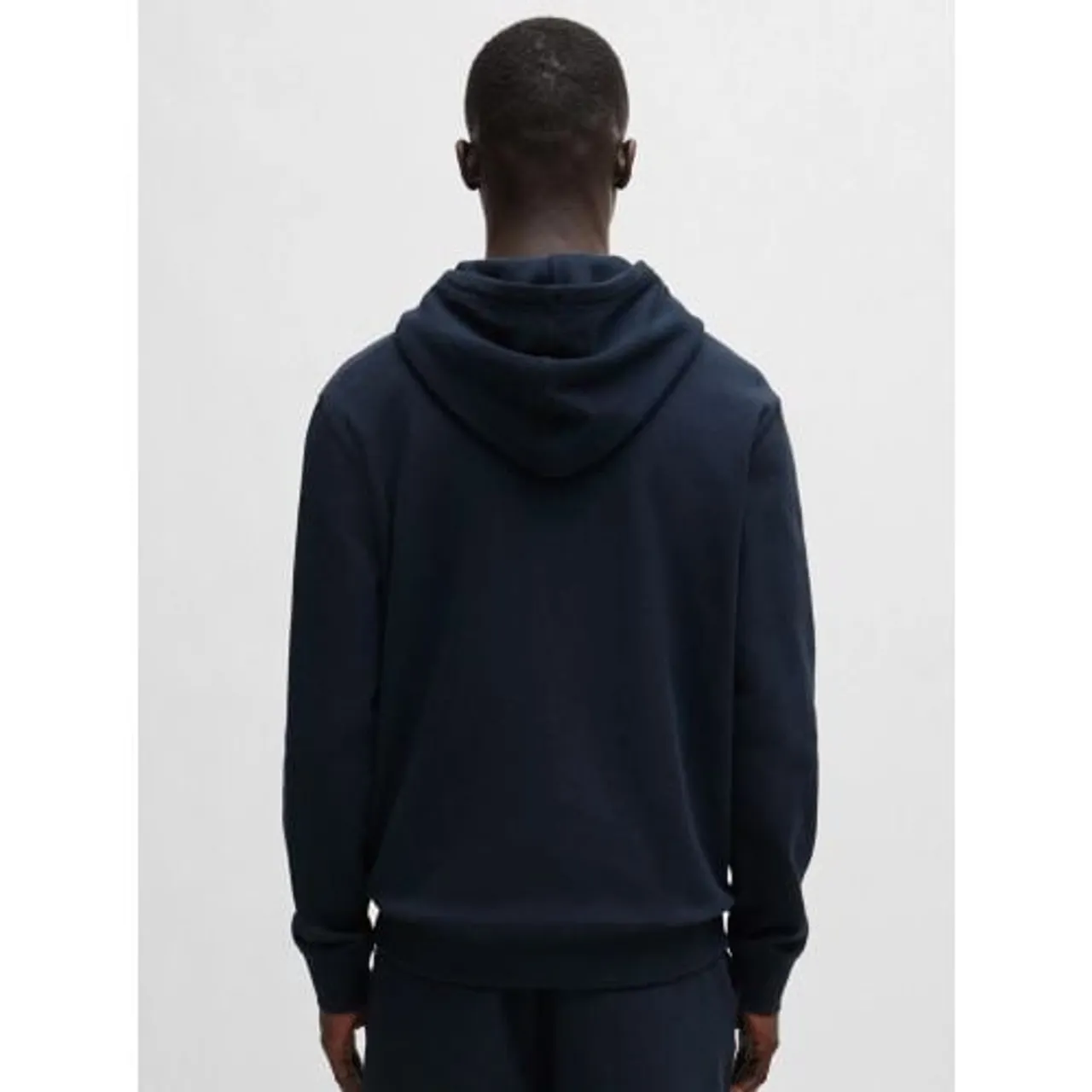 BOSS Mens Navy Wetalk French Terry Logo Patch Hoodie