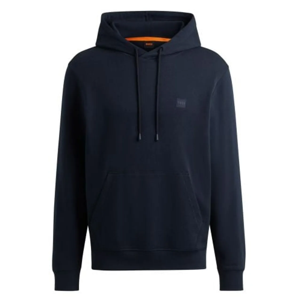 BOSS Mens Navy Wetalk French Terry Logo Patch Hoodie