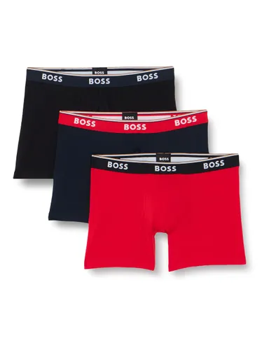 BOSS Mens Pack Boxer Shorts Red/Navy/Black