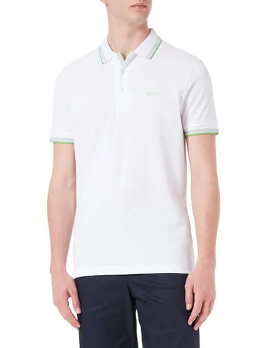 BOSS Mens Paddy Contrast-Logo Polo Shirt in Organic Cotton