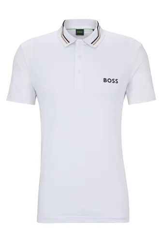 BOSS Mens Paddytech Contrast-Logo Polo Shirt with Collar