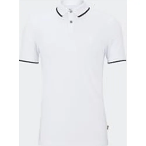 BOSS Men's Passertip Stretch-Cotton Slim-Fit Polo Shirt in White
