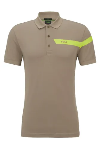 BOSS Mens Paule Slim-fit Polo Shirt with Stripe and Logo