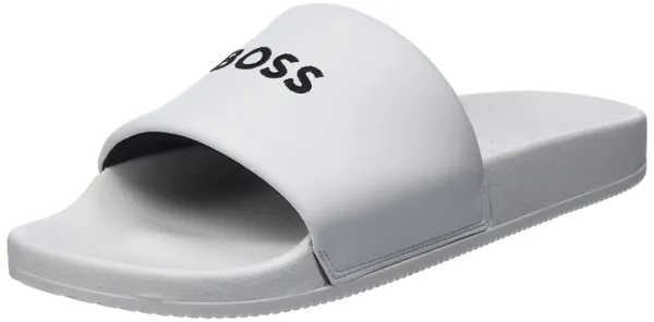BOSS Mens Reese Slid Italian-made slides with embroidered