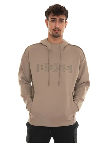 BOSS Mens Selway Relaxed-fit cotton-blend hoodie with